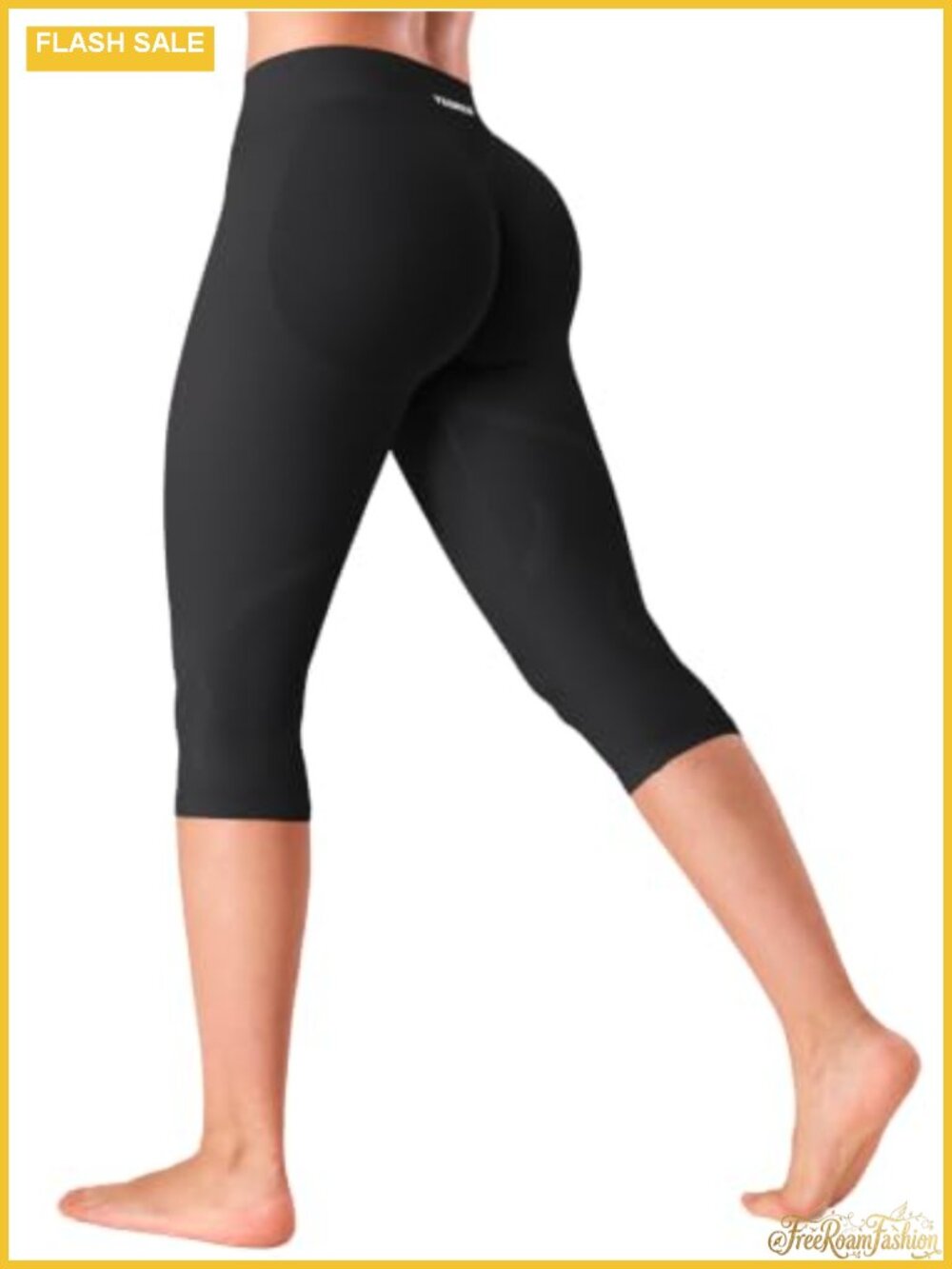 Seamless Nylon Capri Leggings Low Rise Booty Lifting Yoga Pants